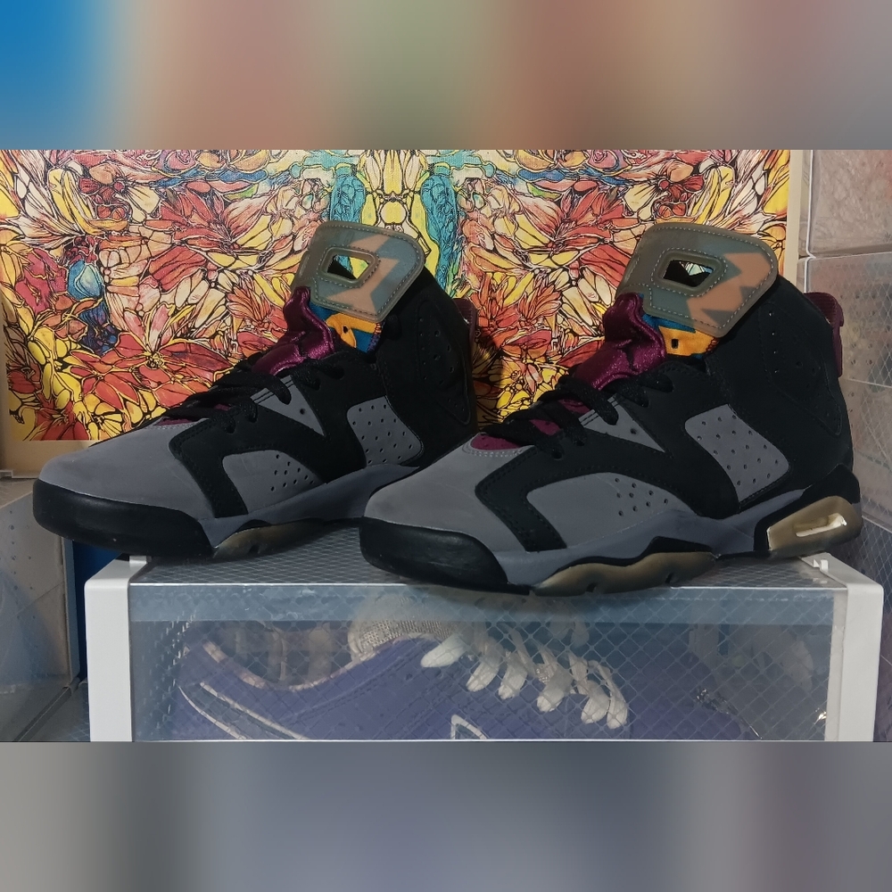 Nike Air Jordan 6 Retro Black/Grey/Purple Basketball Shoes